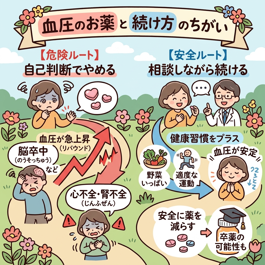 血圧の薬との付き合い方（2つのルート）